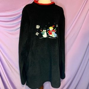 Vintage Mock Neck Snowman Sweater